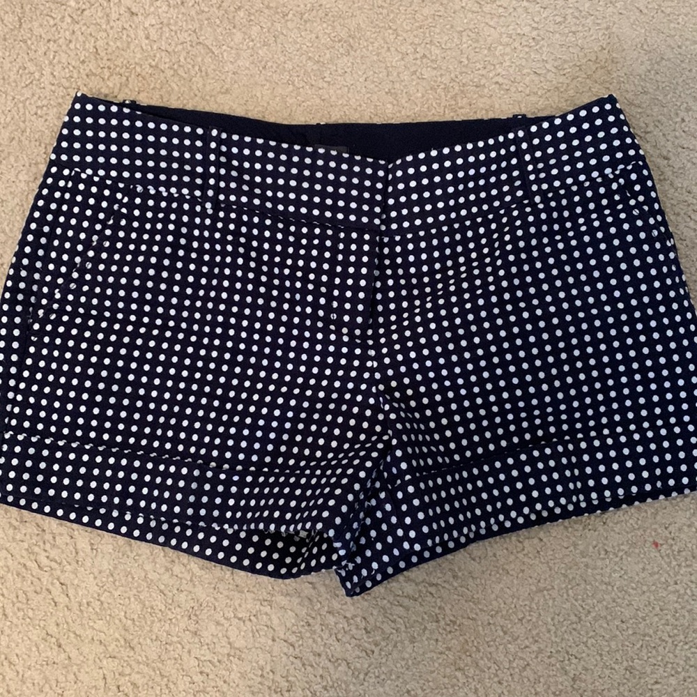 The Limited Navy and White Polka Dot Shorts